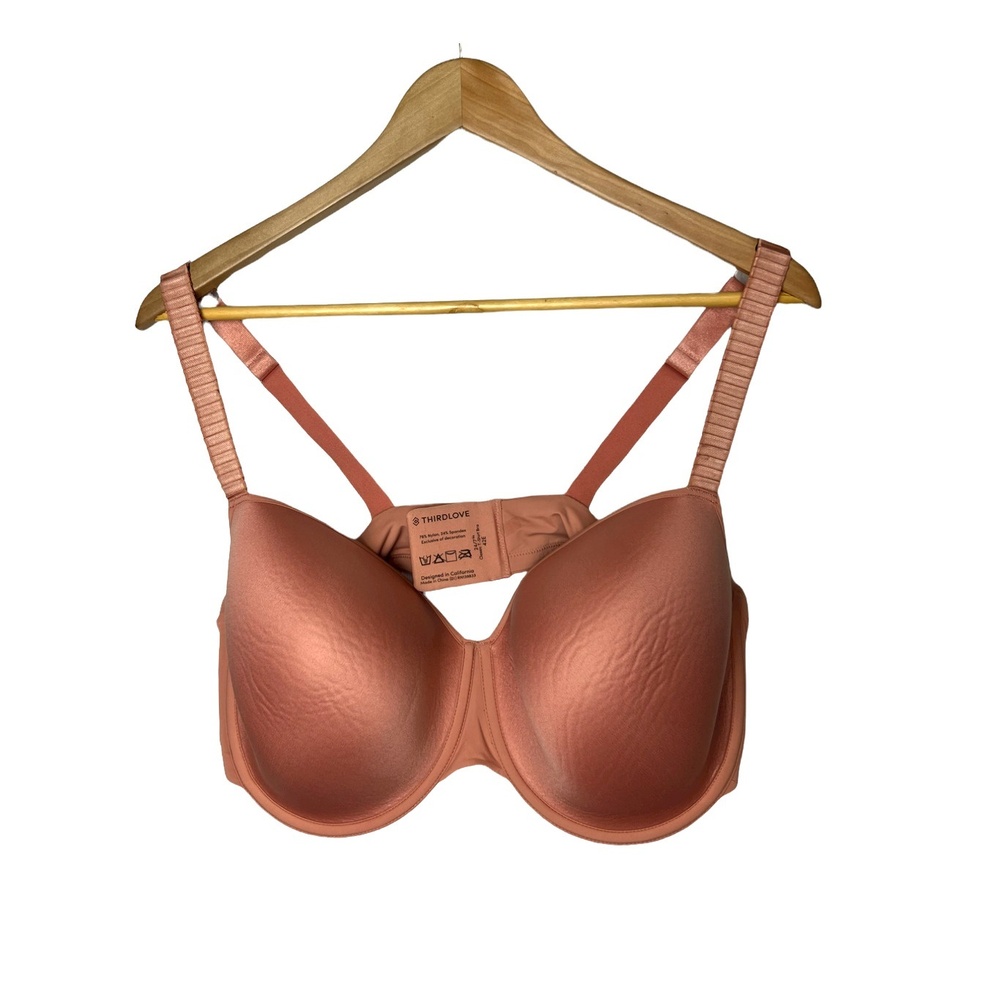 Thirdlove‎ 24/7 Size 42E Bra Nude Tan Classic T-Shirt Underwire Molded Seamless